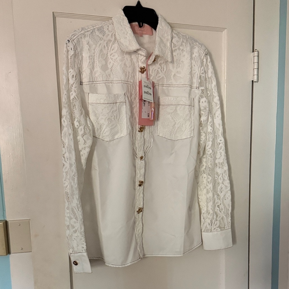 Bape White Lace Blouse